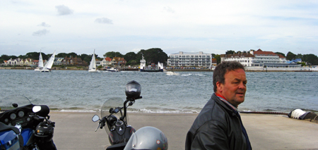 Steve Hawkins with the Poole harbour ferry in the background